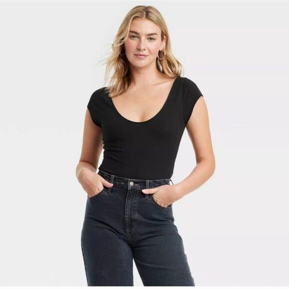 🆕🏋🏽‍♀️Universal Thread Black Women's Voop Bodysuit, XXL - Picture 1 of 3